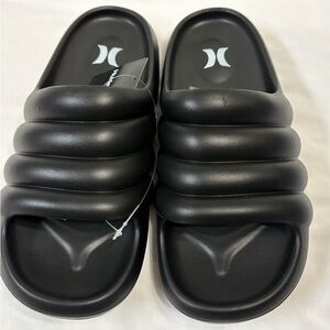 Hurley Lily Black Women's Slide Sandals NIB Sz 9